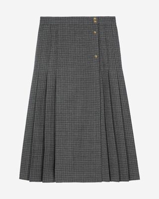 Black and gray long wrap skirt