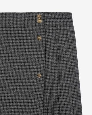 Black and gray long wrap skirt