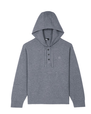 Pull &agrave; capuche gris