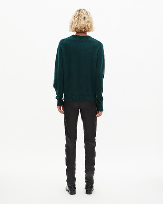 Dark green cashmere round-neck sweater