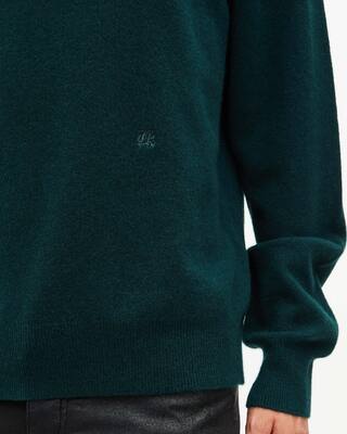 Dark green cashmere round-neck sweater