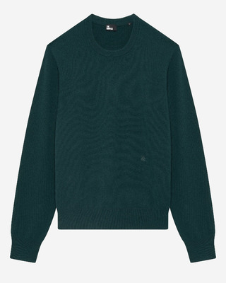 Dark green cashmere round-neck sweater