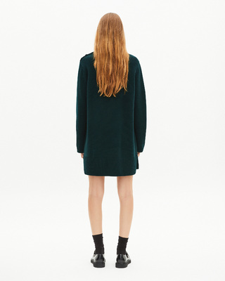 Short dress in green wool
