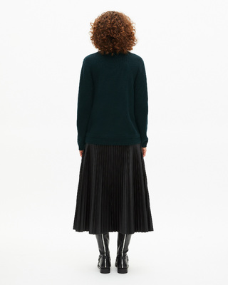 Dark green wool stand-up collar sweater
