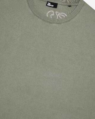 T-shirt with green logo on back