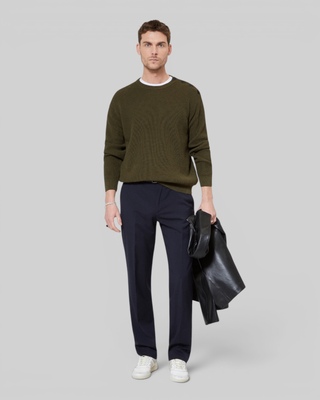 Khaki button placket sweater