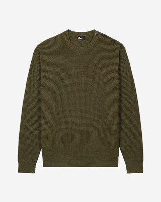 Khaki button placket sweater