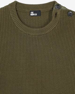 Khaki button placket sweater