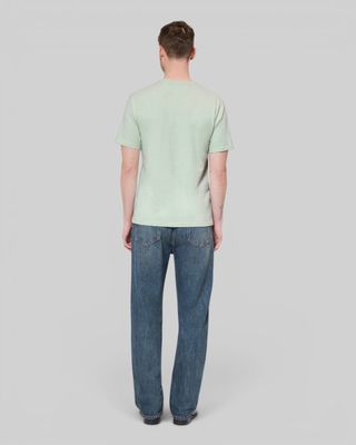T-shirt with green heart flocking