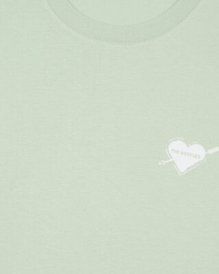 T-shirt with green heart flocking