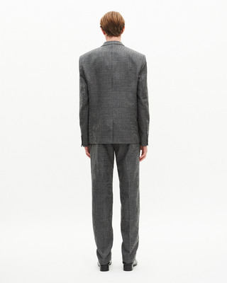 Black and grey houndstooth suit jacket