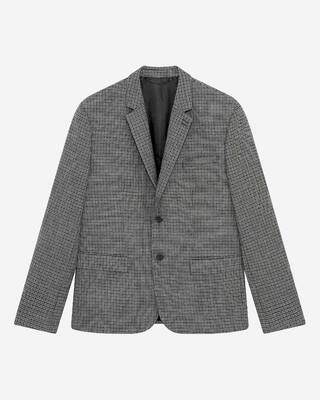 Black and grey houndstooth suit jacket