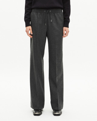 Dark grey flannel wide-leg pants