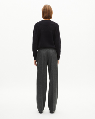Dark grey flannel wide-leg pants