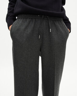Dark grey flannel wide-leg pants