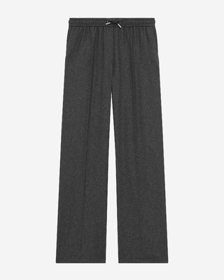 Dark grey flannel wide-leg pants