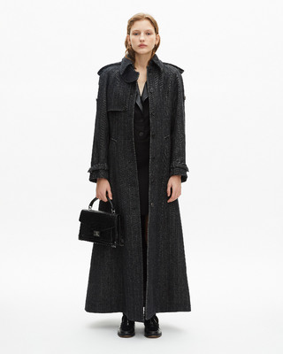 Long dark gray wool coat