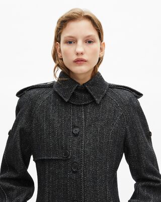 Long dark gray wool coat
