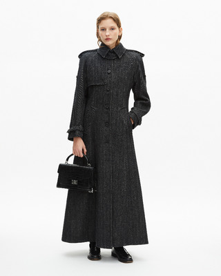 Long dark gray wool coat