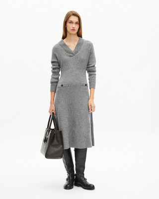 Long dress in grey wool