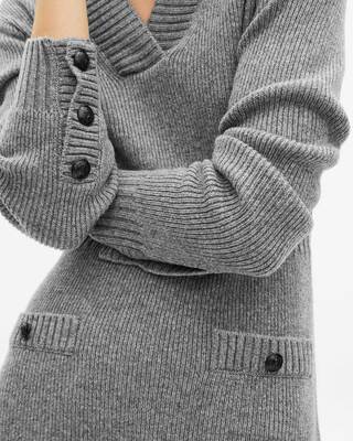 Long dress in grey wool