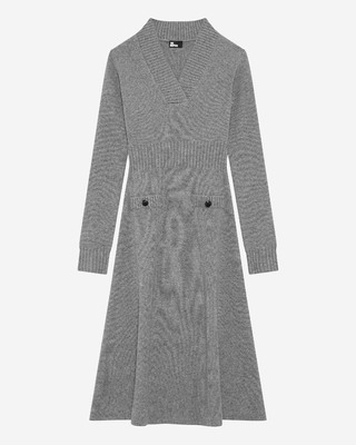 Long dress in grey wool