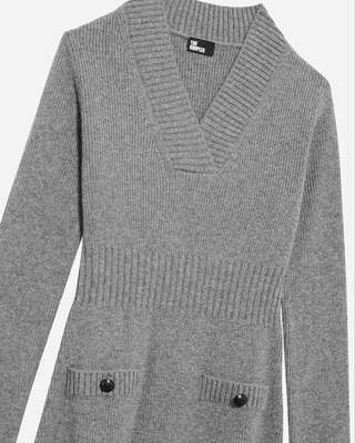 Long dress in grey wool