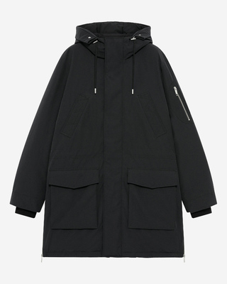 Grey water-repellent parka