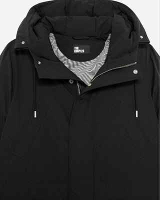 Grey water-repellent parka