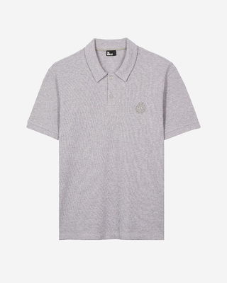 Honeycomb polo shirt with grey crest