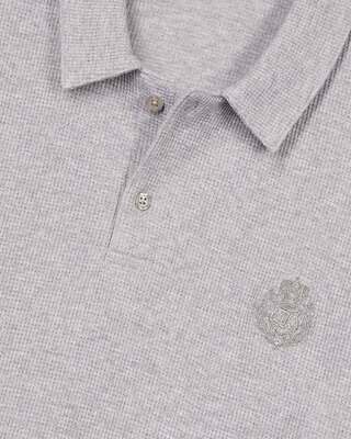 Honeycomb polo shirt with grey crest