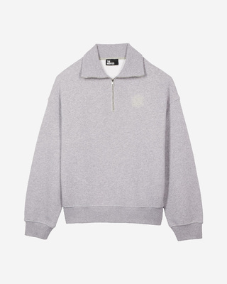 Grey trucker-neck sweatshirt