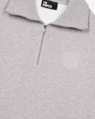 Grey trucker-neck sweatshirt