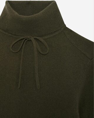 Khaki cashmere turtleneck sweater