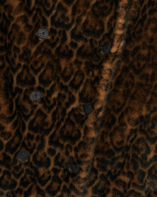 Leopard fur-effect coat