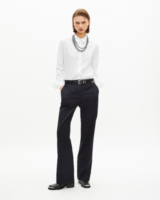 Straight navy wool pants