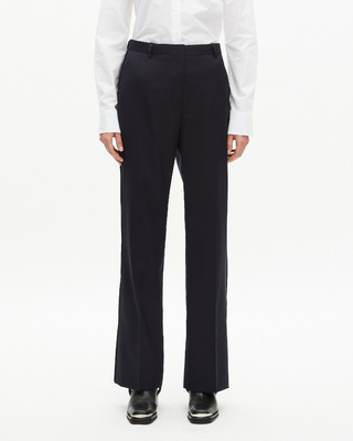 Straight navy wool pants