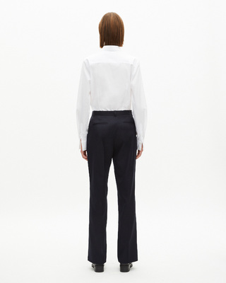 Straight navy wool pants