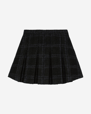 Short navy pleated skirt