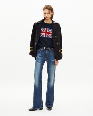 Navy cotton English flag sweater