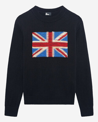 Navy cotton English flag sweater