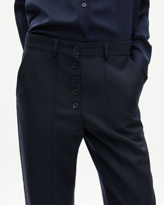 Navy button-down pants