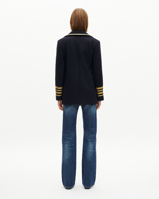Officer's pea jacket in navy wool