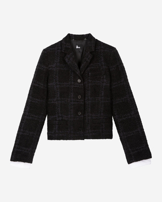 Short navy suit jacket