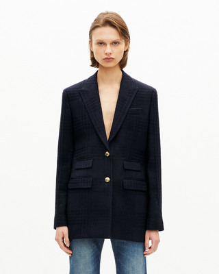 Navy wool tweed jacket