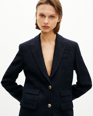 Navy wool tweed jacket