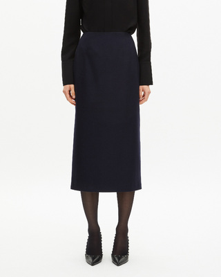 Long navy pencil skirt