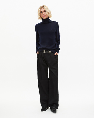 Navy merino wool turtleneck sweater