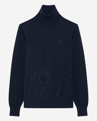 Navy merino wool turtleneck sweater