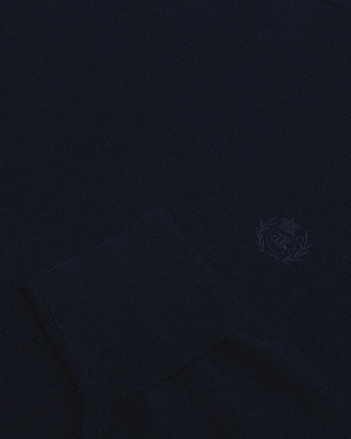 Navy merino wool turtleneck sweater